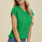 Double Take Full Size Cable-Knit Round Neck Cap Sleeve Sweater