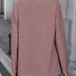 Eyelet Round Neck Long Sleeve Top