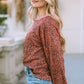 Full Size Leopard Round Neck Long Sleeve Sweatshirt