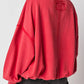 Exposed Seam Round Neck Long Sleeve Sweatshirt