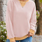 Contrast Round Neck Long Sleeve Sweatshirt