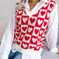 Heart V-Neck Sweater Vest