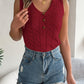 Openwork V-Neck Knit Vest