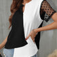 Color Block Notched Short Sleeve T-Shirt