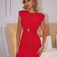 Cutout Ruched Round Neck Dress