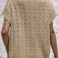 Cable Knit Turtleneck Short Sleeve Sweater