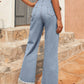 Raw Hem Bootcut Jeans with Pockets