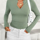 Notched Long Sleeve T-Shirt