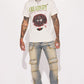 Can I Cargo Stacked Skinny Flare Jeans - Vintage Blue Wash