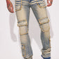 Can I Cargo Stacked Skinny Flare Jeans - Vintage Blue Wash
