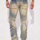 Can I Cargo Stacked Skinny Flare Jeans - Vintage Blue Wash
