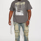 Can I Cargo Stacked Skinny Flare Jeans - Vintage Blue Wash