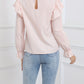 Ruffled Round Neck Long Sleeve Blouse