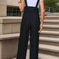 Beautiful Bea Pocketed Wide Strap Black Overalls