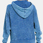 Zenana Washed Zip Up Hooded Jacket- Brand Zenana