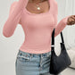 Devine Lace Detail Scoop Neck Long Sleeve T-Shirt