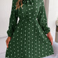 Polka Dot Tie Neck Pleated Dress