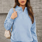 Quarter Zip Dropped Shoulder Sweatshirt