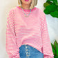 Striped Round Neck Long Sleeve Sweatshirt