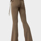 Drawstring Ruched Flare Pants