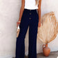 Full Size Decorative Button High Waist Pants