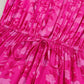 Drawstring Printed Short Sleeve Midi Dress