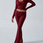 Devine Ruched Long Sleeve Top and Pants Set
