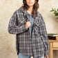 Drawstring Plaid Long Sleeve Hooded Jacket