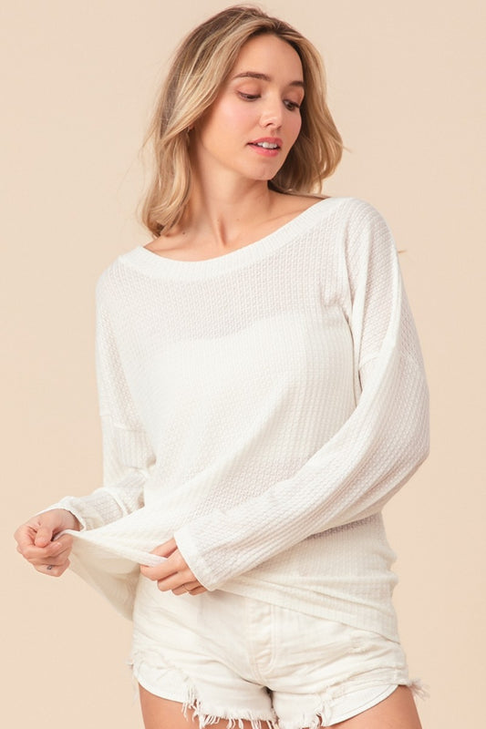 BiBi Waffled Backless Drawstring T-Shirt - Brand BiBi