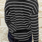 Striped Waffle Knit Henley Long Sleeve Top
