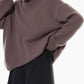 Ribbed Detail Turtleneck Dropped Shoulder Sweater