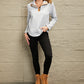 Spliced Plaid Quarter-Snap Mock Neck Top