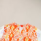 Plus Size Printed Notched Half Sleeve Dress