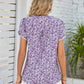 Double Take Full Size Floral Notched Neck Blouse
