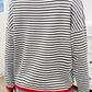 Striped Round Neck Dropped Shoulder Sweater