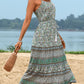 Tassel Printed Spaghetti Strap Dress