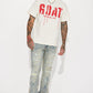 Goat Stencil Short Sleeve Tee - Tan