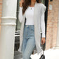 Pocketed Open Front Cap Sleeve Cardigan