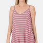 Zenana LT Rose and Ivory Striped Curved Hem Cami