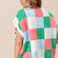 BiBi Flower Patch Checkered Sweater Vest - Brand BiBi