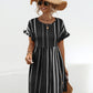 Striped Polka Dot Frill Short Sleeve Mini Dress
