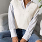 Pearl Trim V-Neck Sweater Vest