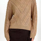 Openwork Round Neck Long Sleeve Sweater