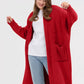 Pocketed Open Front Long Sleeve Longline Cardigan