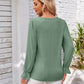 Applique V-Neck Flounce Sleeve T-Shirt