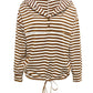 Drawstring Striped Long Sleeve Hoodie