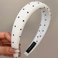 Polka Dot Polyester Wide Headband