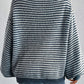 Striped Boat Neck Long Sleeve Sweater