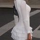 Devine Layered Round Neck Long Sleeve Mini Dress