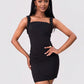 Bead Trim Wide Strap Wrap Dress